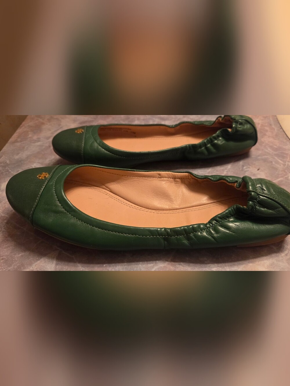 Tory Burch Green Leather Ballet Flats - Picture 4 of 6